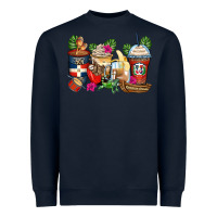Navy dominican republic coffee cups Heavyweight Sweatshirt - Zillion Design Studio