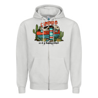 Dove Grey camping is my happy place Zipper Hoodie - JahusDesignShop