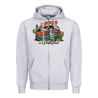 Heather Grey camping is my happy place Zipper Hoodie - JahusDesignShop