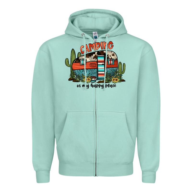 Camping Is My Happy Place Zipper Hoodie by JahusDesignShop | Teevron