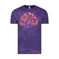 Cloud Purple Breast Cancer Rainbow Vintage Tee - texasbilliewilder