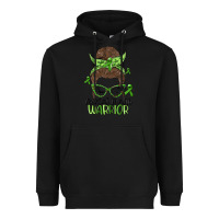 Black messy bun mental health warrior Heavyweight Hoodie - MaliasSmallBusiness