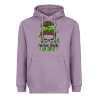 Lavender messy bun mental health warrior Heavyweight Hoodie - MaliasSmallBusiness
