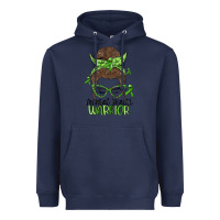 Navy messy bun mental health warrior Heavyweight Hoodie - MaliasSmallBusiness