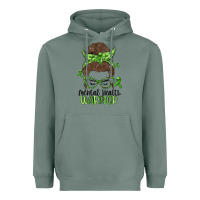 Sage messy bun mental health warrior Heavyweight Hoodie - MaliasSmallBusiness