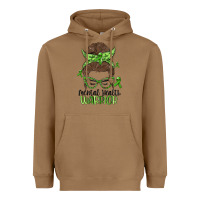 Toasted Coconut messy bun mental health warrior Heavyweight Hoodie - MaliasSmallBusiness