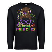 Black bead princess messy bun mardi gras Premium Sweatshirt - MaliasSmallBusiness