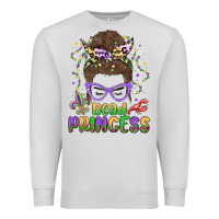 Dove Grey bead princess messy bun mardi gras Premium Sweatshirt - MaliasSmallBusiness