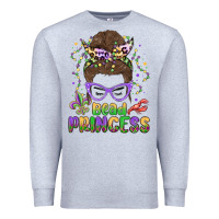 Heather Grey bead princess messy bun mardi gras Premium Sweatshirt - MaliasSmallBusiness