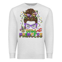 Oatmeal Heather bead princess messy bun mardi gras Premium Sweatshirt - MaliasSmallBusiness