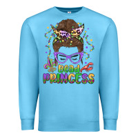 Ocean Blue bead princess messy bun mardi gras Premium Sweatshirt - MaliasSmallBusiness