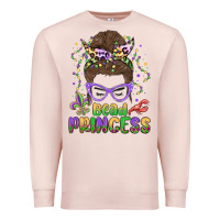 Pale Pink bead princess messy bun mardi gras Premium Sweatshirt - MaliasSmallBusiness
