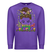 Purple bead princess messy bun mardi gras Premium Sweatshirt - MaliasSmallBusiness