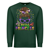 Sports Green bead princess messy bun mardi gras Premium Sweatshirt - MaliasSmallBusiness