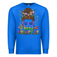 True Royal bead princess messy bun mardi gras Premium Sweatshirt - MaliasSmallBusiness
