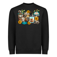 Black bull skull coffee cups Heavyweight Sweatshirt - Zillion Design Studio