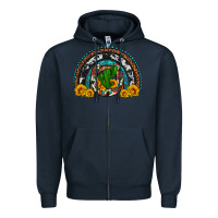 Navy cactus sunflower horseshoe rainbow Zipper Hoodie - Artiststas