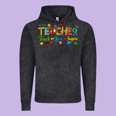 Vintage Hoodie teacher teach love inspire tbw