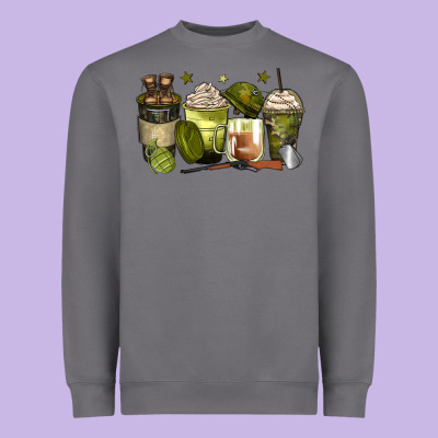 Army Coffee Cups Heavyweight Sweatshirt Designed By Zillion Design Studio