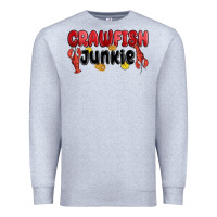 Heather Grey crawfish junkie Premium Sweatshirt - MaliasSmallBusiness