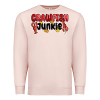 Pale Pink crawfish junkie Premium Sweatshirt - MaliasSmallBusiness