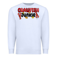 White crawfish junkie Premium Sweatshirt - MaliasSmallBusiness