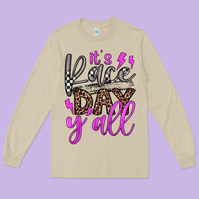 It's Race Day Y'all Long Sleeve Tee Designed By Jahusdesignshop