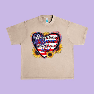 American Heart Southern Soul Urban Heavy Tee Designed By Cowgirlartshop
