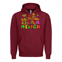 Burgundy viva mexica Zipper Hoodie - AdoDesignShop