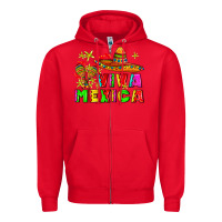 Red viva mexica Zipper Hoodie - AdoDesignShop