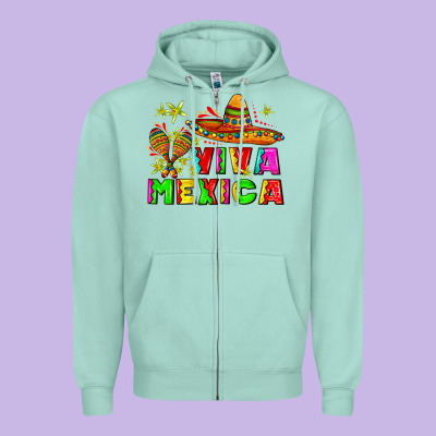 Viva Mexica Zipper Hoodie Designed By Adodesignshop