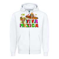 White viva mexica Zipper Hoodie - AdoDesignShop