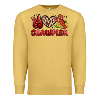 Antique Gold peace love crawfish Premium Sweatshirt - MaliasSmallBusiness