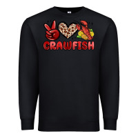 Black peace love crawfish Premium Sweatshirt - MaliasSmallBusiness