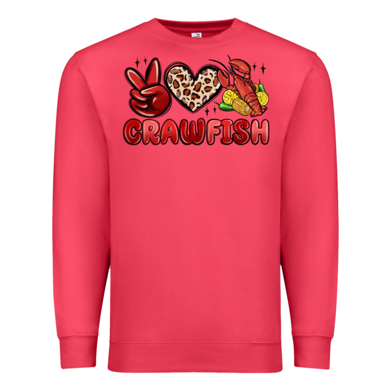 Peace Love Crawfish Premium Sweatshirt by MaliasSmallBusiness | Teevron