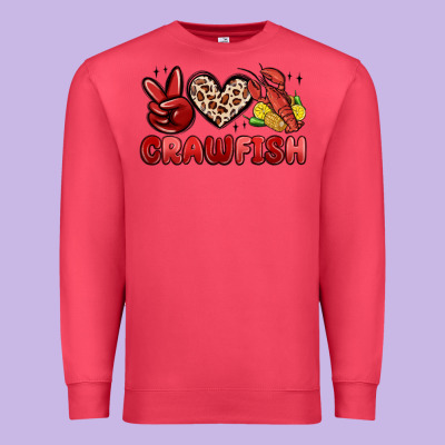 Peace Love Crawfish Premium Sweatshirt Designed By Maliassmallbusiness