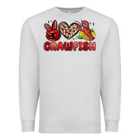 Dove Grey peace love crawfish Premium Sweatshirt - MaliasSmallBusiness