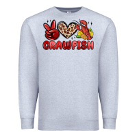 Heather Grey peace love crawfish Premium Sweatshirt - MaliasSmallBusiness