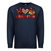 Navy peace love crawfish Premium Sweatshirt - MaliasSmallBusiness