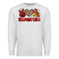 Oatmeal Heather peace love crawfish Premium Sweatshirt - MaliasSmallBusiness