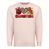 Pale Pink peace love crawfish Premium Sweatshirt - MaliasSmallBusiness