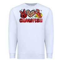 White peace love crawfish Premium Sweatshirt - MaliasSmallBusiness