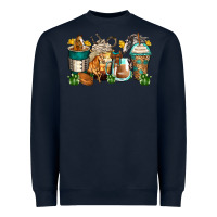 Navy horses coffee cups Heavyweight Sweatshirt - Zillion Design Studio