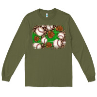 Army Green baseball glove background Long Sleeve Tee - JahusDesignShop