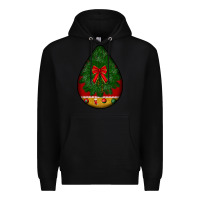 Black christmas teardrop Premium Hoodie - BundleAndBundleShop