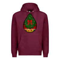 Burgundy christmas teardrop Premium Hoodie - BundleAndBundleShop
