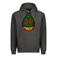 Charcoal Heather christmas teardrop Premium Hoodie - BundleAndBundleShop