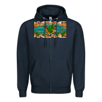 Navy cactus sunflower horseshoe license plate Zipper Hoodie - Artiststas