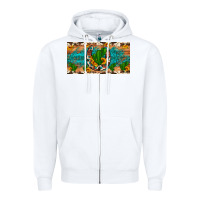 White cactus sunflower horseshoe license plate Zipper Hoodie - Artiststas