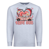 Heather Grey love bug Premium Sweatshirt - MaliasSmallBusiness
